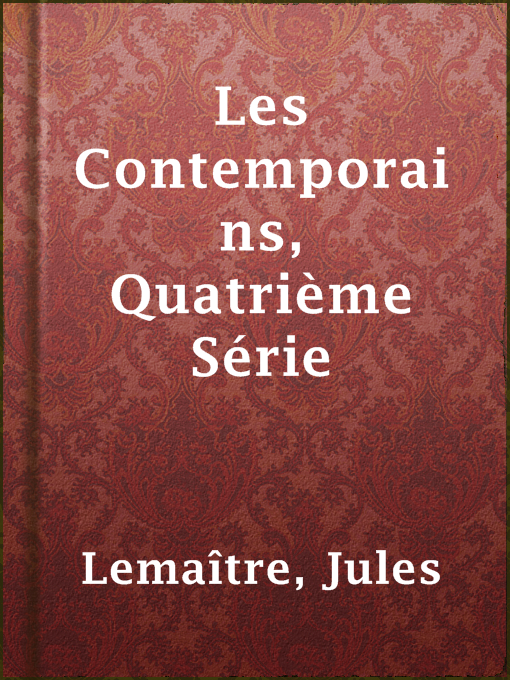 Cover image for Les Contemporains, Quatrième Série